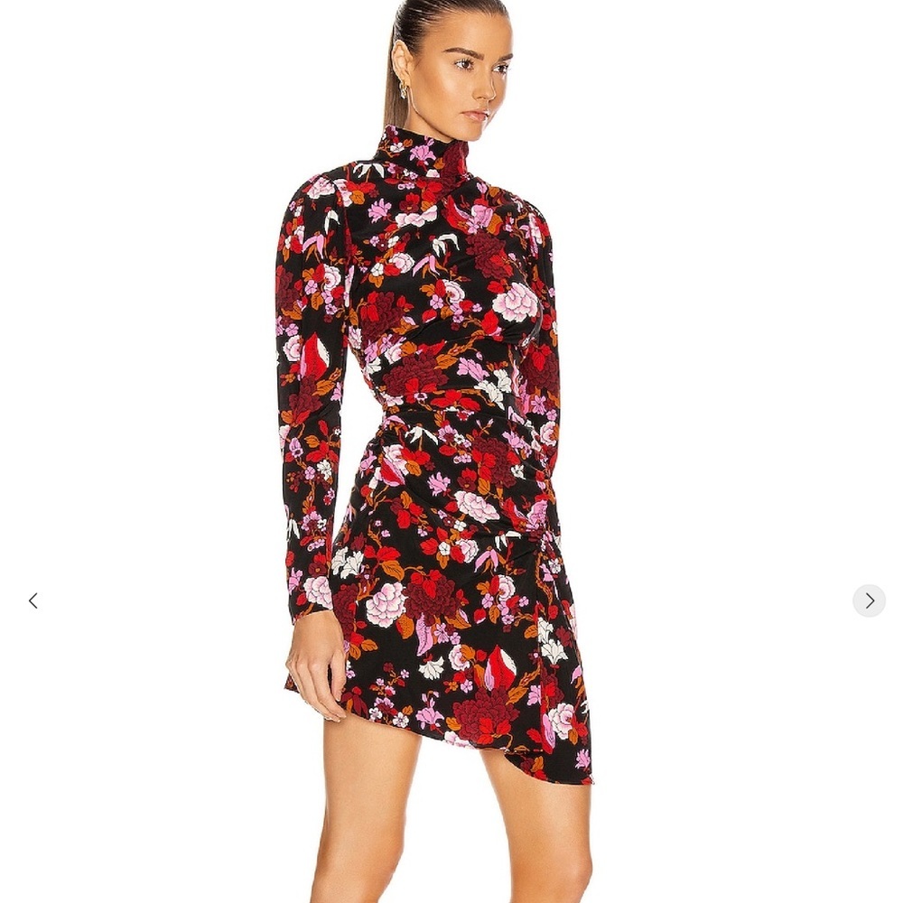 NWT A.L.C. Marcel Floral Draped Stretch-Silk Dress Size 2